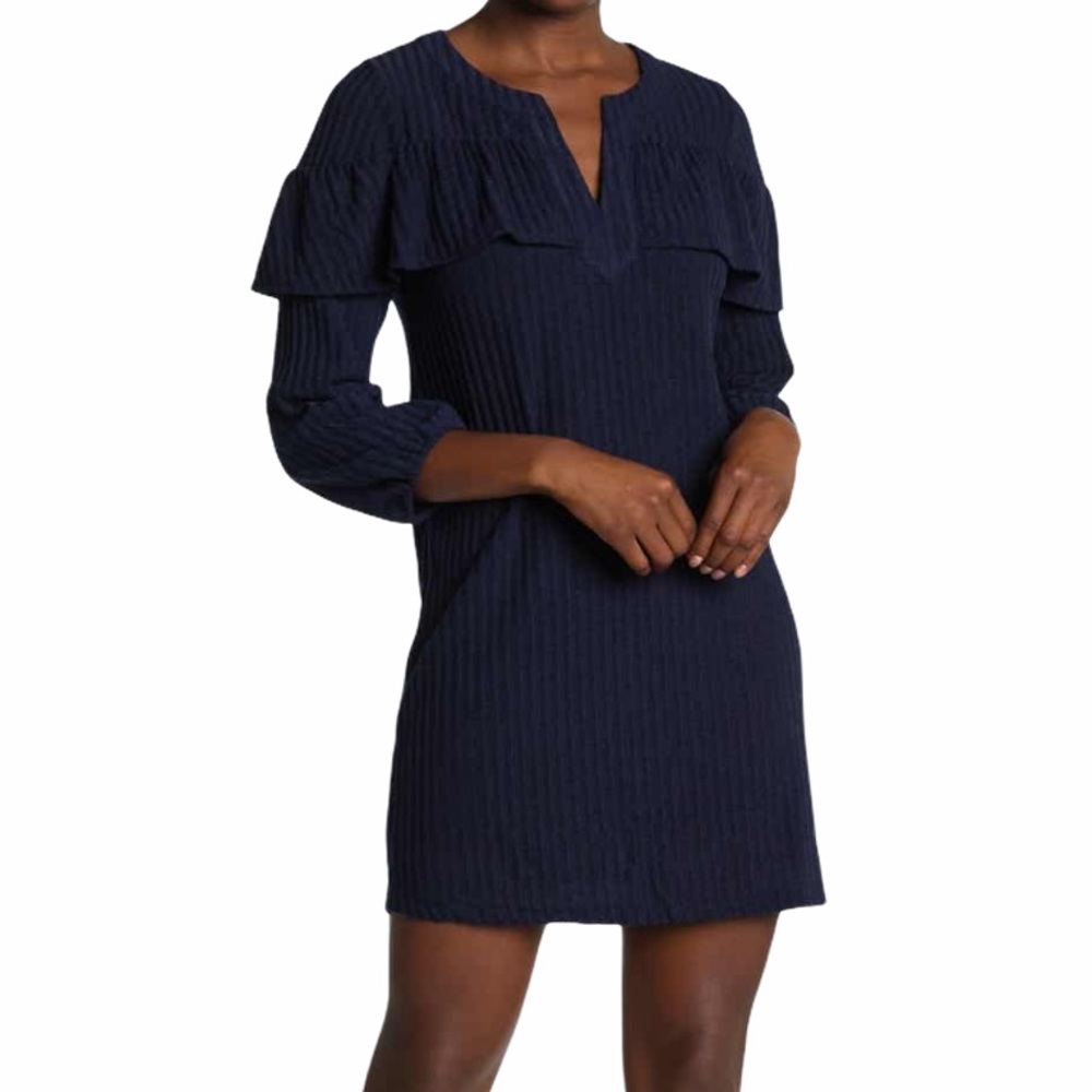 19 Cooper Navy 3/4 Sleeve Dress - Picture 1 of 5